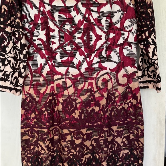 Rabbit Rabbit Rabbit Burgundy and Beige Dress - Picture 3 of 4